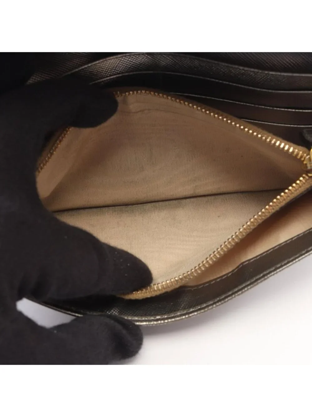 Prada Bifold Wallet Silver Leather